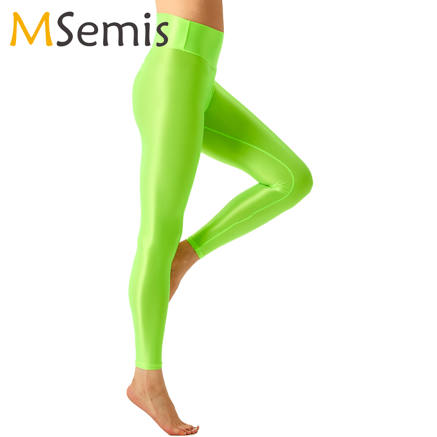 Pilates Yoga Legging - Mallas de Ballet brillantes para mujer,