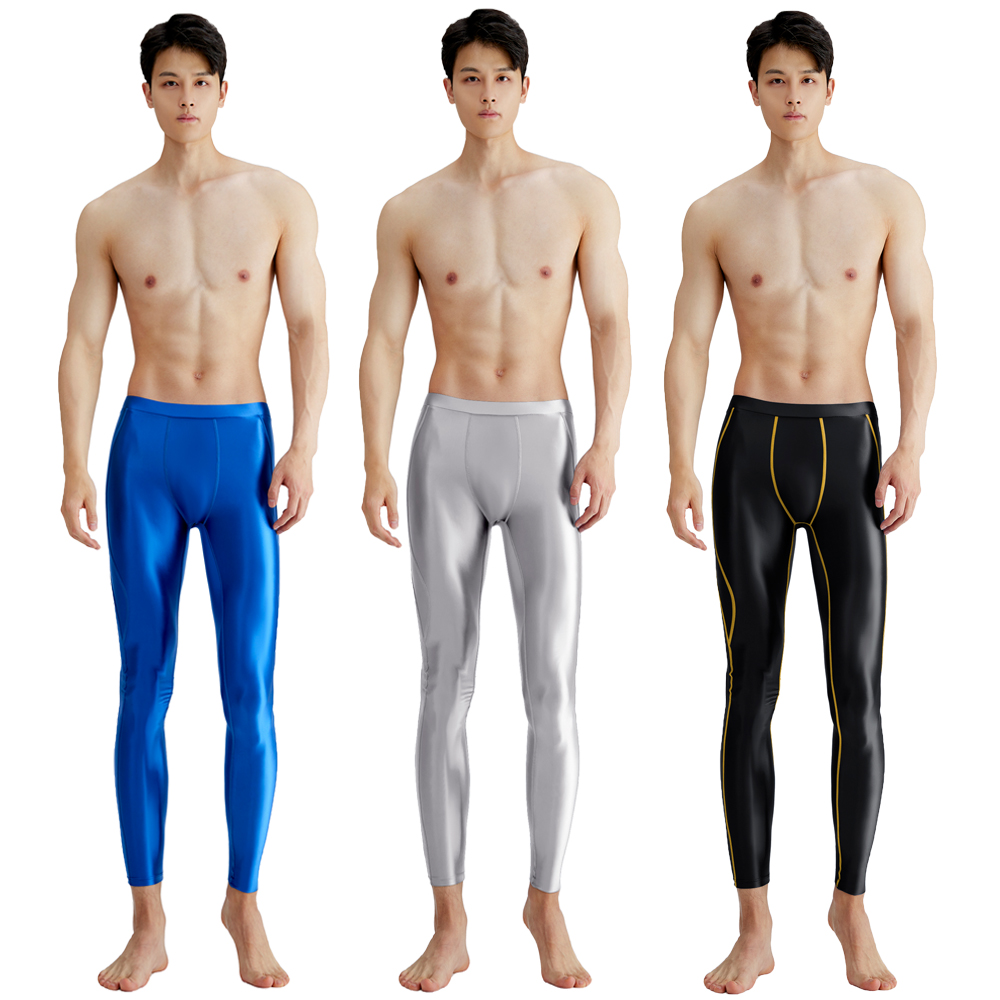 Pilates Yoga Leggings - AMORESY-mallas deportivas de satén para hombre,