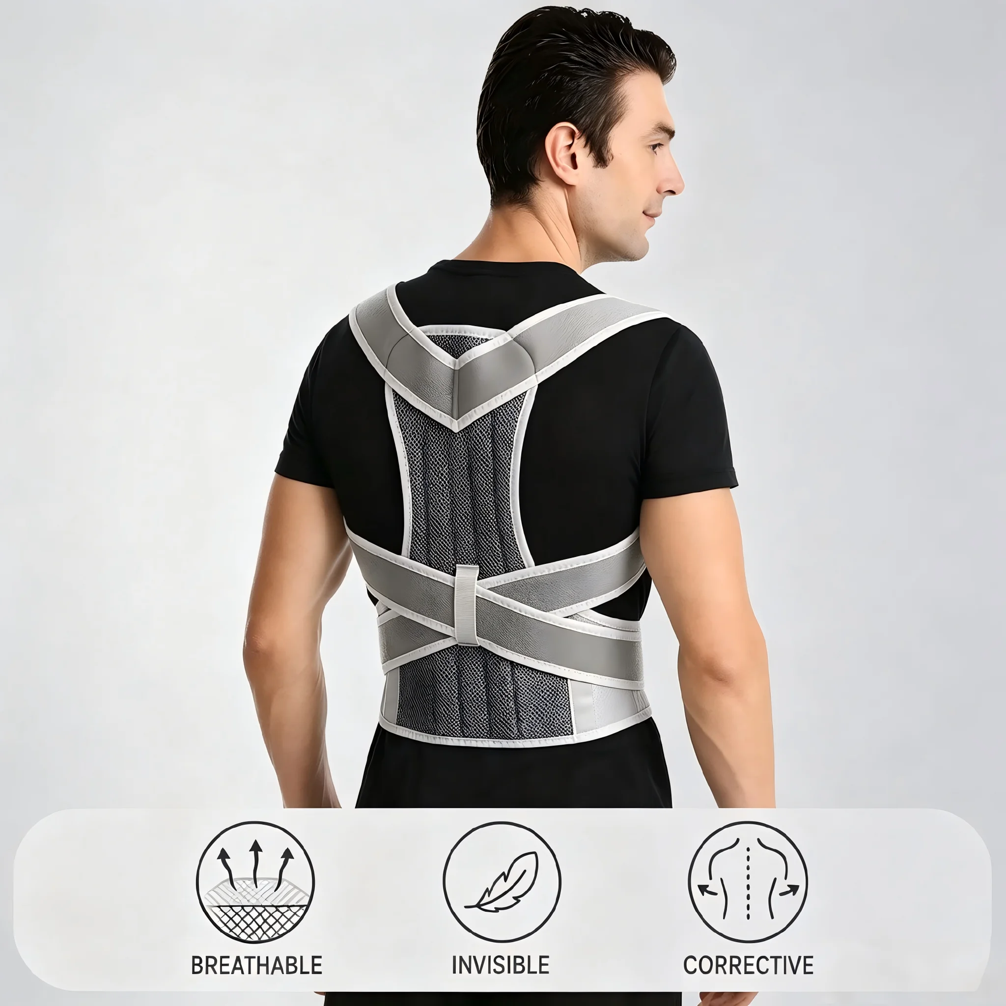 Posture Pole Corrector - Corrector de Postura Ajustable, Soporte de