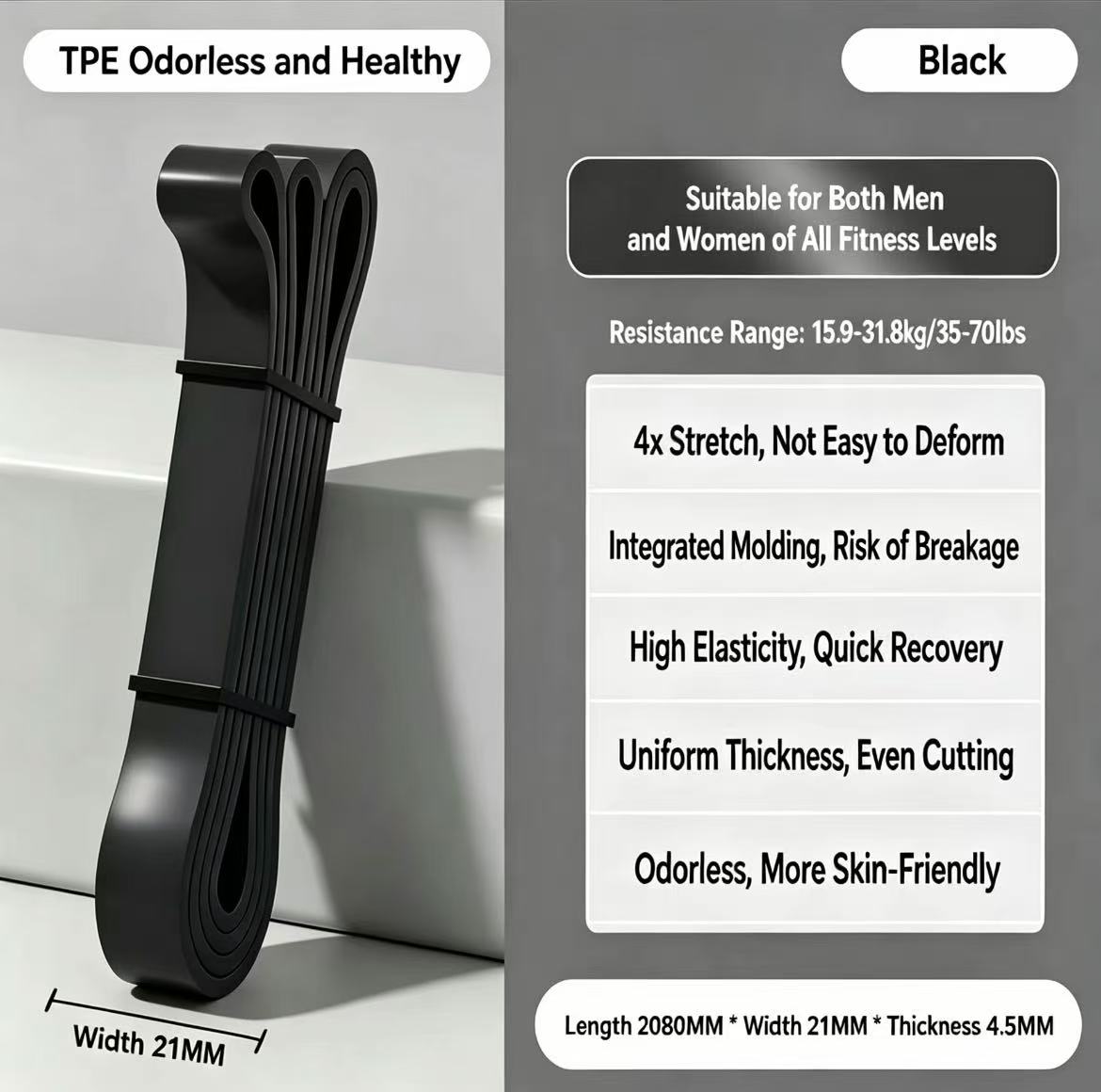 Bandas de Resistencia TPE de 6 - Pilates Yoga Diferencias reseña y precio