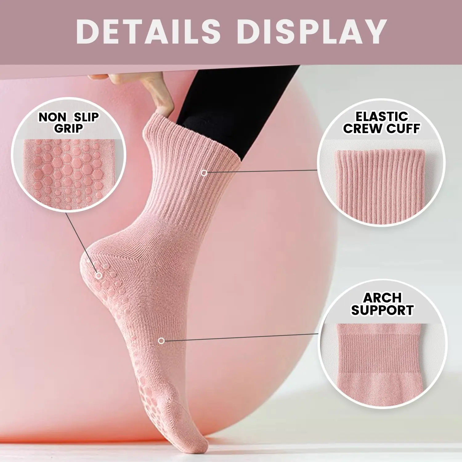 4 pares de calcetines de yoga  - Pilates With Yoga reseña y precio