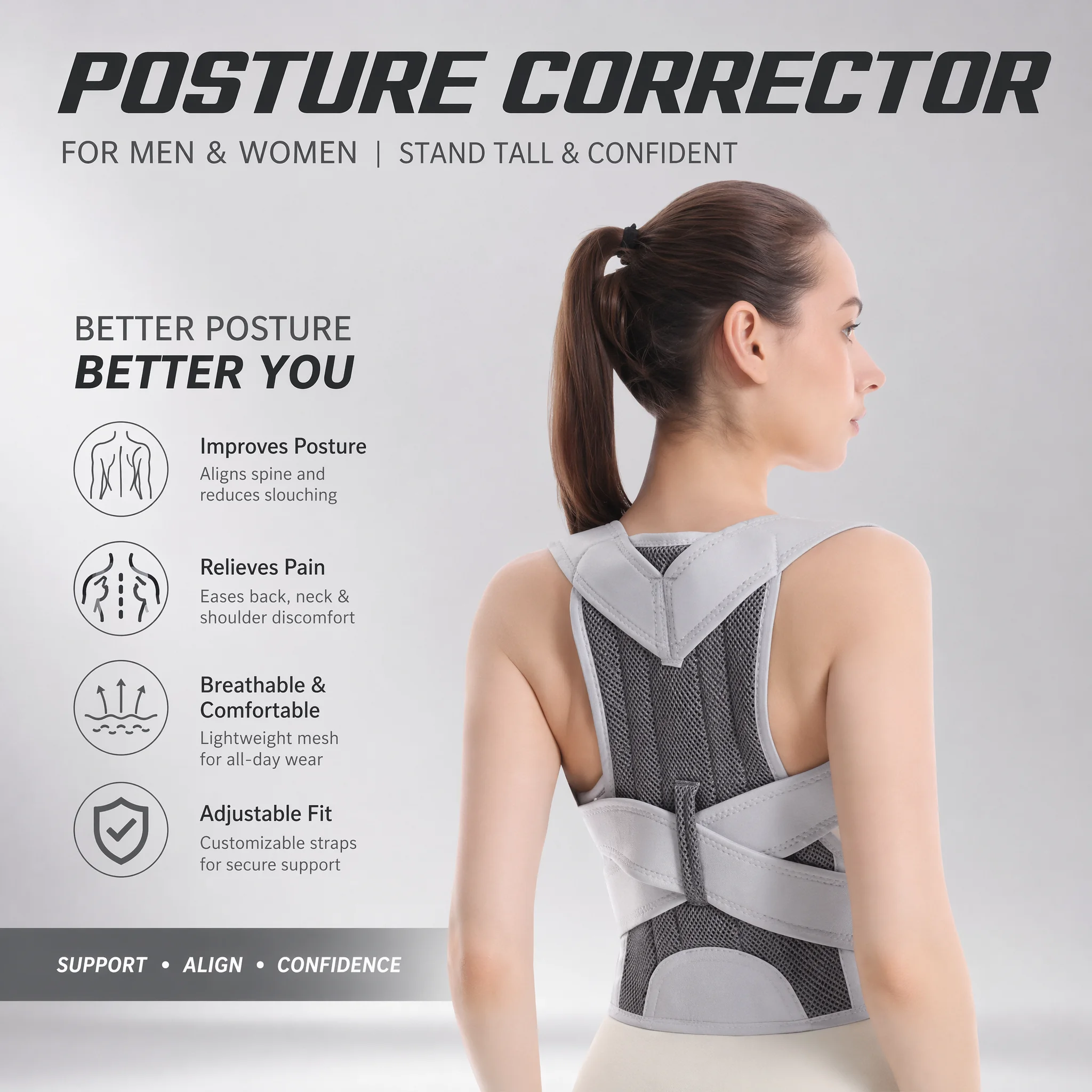 Nuevo Diseño Faja Correctora d - Posture Pole Corrector reseña y precio