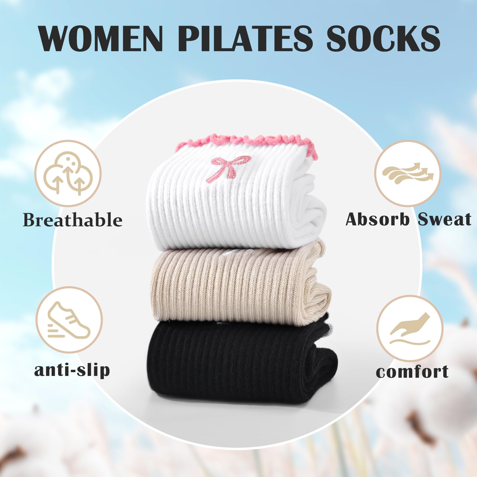 3 Pares de Calcetines de Pilat - Pilates Yoga Hose reseña y precio