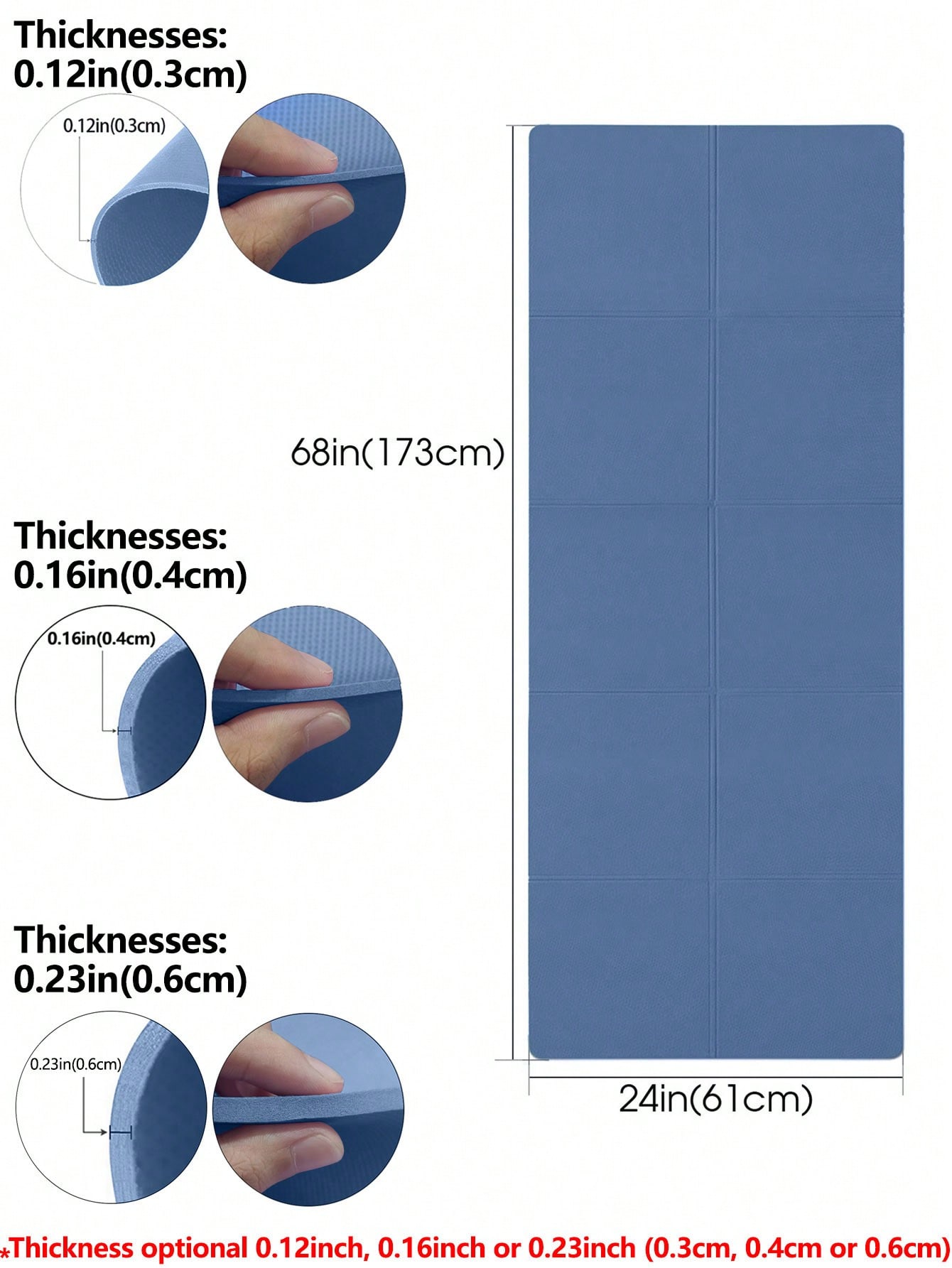 Estera de Yoga plegable, azul  - Pilates Yoga Matte reseña y precio
